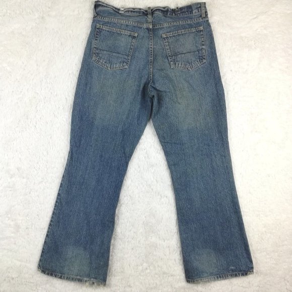 Vintage Abercrombie & Fitch Womens Jeans Flare Button Fly Blue Denim 12 - Picture 2 of 14